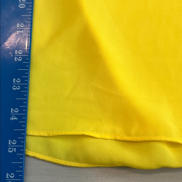 Chaus Sunny Yellow Sheer V-Neck Blouse - Size S - Picture 4 of 6